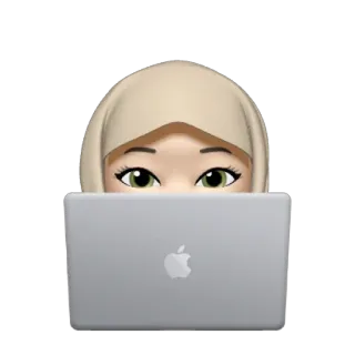 💿 kobieta, hidżab, komputer, Apple, laptop, technologia telegram sticker