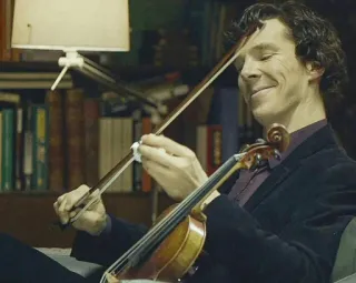 😊 Sherlock Holmes Sherlock Sherlock Holmes, violin, Benedict Cumberbatch, British, TV series telegram sticker