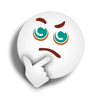 🤔 表情符号, 思考, 困惑, 怀疑, 问题, 表情, 不确定 telegram sticker