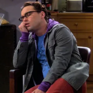 😪 Leonard Hofstadter The Big Bang Theory Leonard, Big Bang Theory, sitcom, eyeglasses telegram sticker
