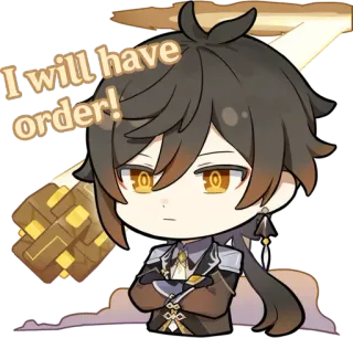 🤨 Zhongli Genshin Impact I will have order! Zhongli, Genshin Impact, order, game, character telegram sticker