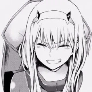 🙂 Zero Two Darling in the Franxx Anime, Manga, Zero Two, Darling in the Franxx, Personnage telegram sticker