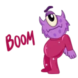 😏 Boo! Monster, lila, süß, Aufkleber telegram sticker