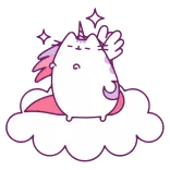 🦄 Pusheen cat, unicorn, pusheen, cloud, cute, animal, cartoon telegram sticker