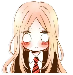 😳 anime, cute, girl, blush, cartoon telegram sticker