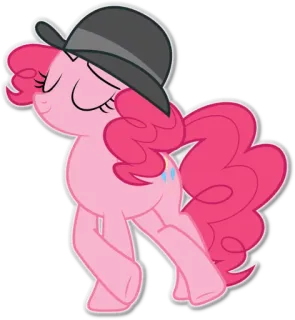👳 Pinkie Pie My Little Pony Pony, Hut, Süß, Rosa, Cartoon, MLP telegram sticker