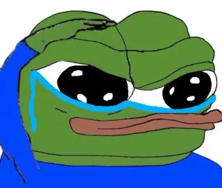 😞 Pepe the Frog Meme, Pepe, Rana, Triste, Llorando, Meme de internet telegram sticker