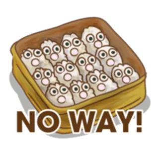 😲 NO WAY! shock, sorpresa, onigiri, portapranzo, cibo, divertente, stupito whatsapp sticker