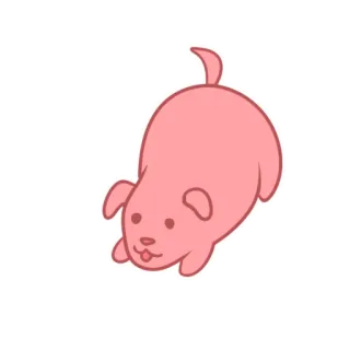🤪 狗, 可爱, 卡通, 小狗, 动物, 粉色 telegram sticker