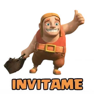 🎈 INVITAME clash of clans, zaproszenie, kciuk w górę, postać z gry telegram sticker