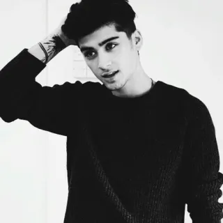 🌚 Zayn Malik 歌手, 肖像, 男人, 名人, 黑白 telegram sticker