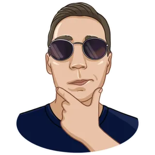 🧐 homme, penser, lunettes de soleil, portrait, autocollant telegram sticker