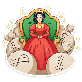 ⭐ 女王, 札束, 富, 王室, 高級, 成功 telegram sticker