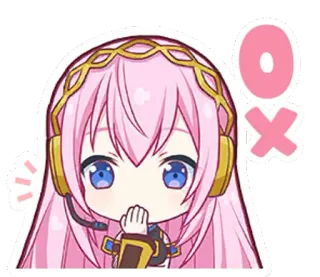 🤭 Megurine Luka OX Anime, Chibi, Vocaloid, Lindo, Kawaii telegram sticker