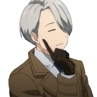 🤔 Victor Nikiforov Yuri on Ice Аниме, Фигурное катание, Yuri!!! on Ice, Виктор Никифоров, Персонаж, Мультфильм whatsapp sticker