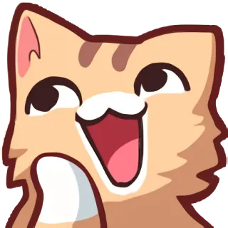 😃 แมว, มีม, มีความสุข, สัตว์, น่ารัก, น่ารัก telegram sticker