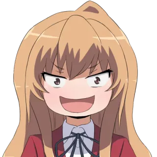 😜 Taiga Aisaka Toradora! Anime, Cartoon, En colère, Suffisant, Personnage whatsapp sticker