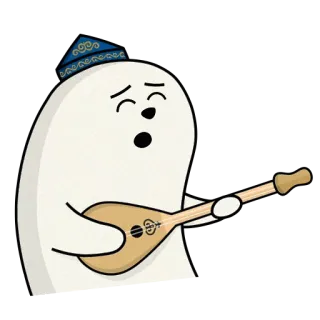 🎸 cartone animato, musica, strumento, tradizionale, carino, personaggio whatsapp sticker