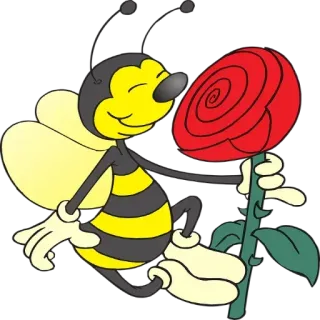 Ⓜ️ Biene, Blume, Natur, Tier, Cartoon whatsapp sticker