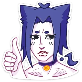 👍 kucing, anime, gadis, jempol ke atas, suka telegram sticker