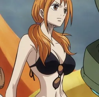 💵 Nami One Piece アニメ, ワンピース, ナミ, ビキニ, 漫画 whatsapp sticker