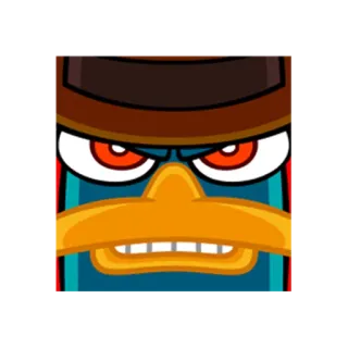 😡 Perry the Platypus cartone animato, Agente P, ornitorinco, personaggio, Phineas e Ferb telegram sticker