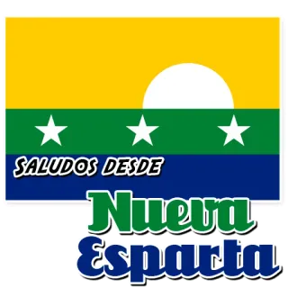 🇻🇪 SALUDOS DESDE Nueva Esparta Nueva Esparta, Venezuela, salam, bendera, bintang, pariwisata whatsapp sticker