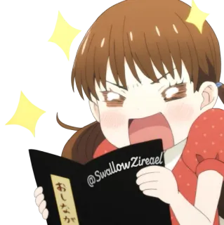 🤩 Swallow Zireael anime, cô gái, hoạt hình, hào hứng, đọc sách telegram sticker