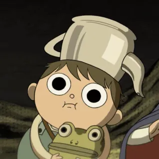 🍫 Wirt Over the Garden Wall 动画, 卡通, 角色, 青蛙, 儿童, 花园墙外, 沃特, 可爱 telegram sticker
