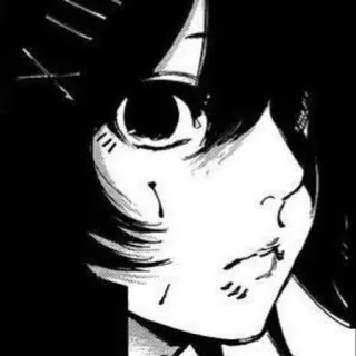 😶 anime, manga, black and white, portrait telegram sticker