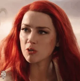 💋 Amber Heard актриса, рыжие волосы, портрет, знаменитость, женщина, выражение лица telegram sticker