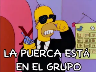 🐷 Homer Simpson The Simpsons LA PUERCA ESTÁ EN EL GRUPO ザ・シンプソンズ, ホーマー・シンプソン, アニメ, コメディ, 大騒ぎ telegram sticker