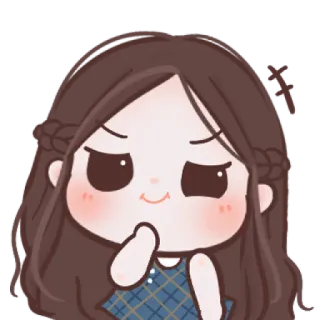 🧸 Dessin animé, Fille, Mignon, Emoji, Personnage telegram sticker