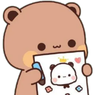 🎨 หมี, แพนด้า, น่ารัก, ภาพวาด, สติกเกอร์ telegram sticker