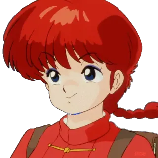 🙂 Ranma Saotome Ranma ½ Anime, Artes marciales, Pelo rojo, Dibujos animados, Sonriendo whatsapp sticker