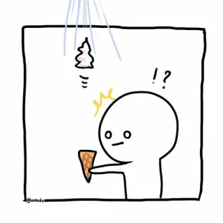 😂 !?
 gelato, cibo, omino stilizzato, cono whatsapp sticker