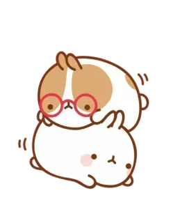 💘 cute, kawaii, rabbit, bunny, glasses, stack, animals telegram sticker