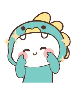 ✨ cute, kawaii, adorable, dinosaur, cartoon, sticker telegram sticker