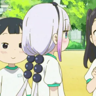 😑 Kanna Kamui Miss Kobayashi's Dragon Maid アニメ, カンナ, 制服, ドラゴン, 可愛い, キャラクター telegram sticker