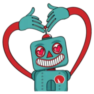 ❤ робот, любовь, сердце, мультфильм, день святого валентина, милый telegram sticker