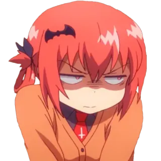 😒 Satania Gabriel DropOut Anime, Satania, Gabriel DropOut, Demônio, Bravo, Cabelo vermelho, Asas de morcego, Fofo telegram sticker
