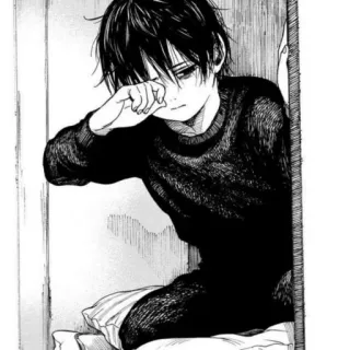 🐾 ragazzo, piangere, triste, manga, anime, emozionale whatsapp sticker
