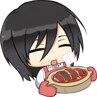 😌 Anime, Eten, Schattig, Koken, Chibi telegram sticker