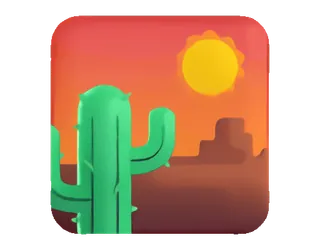 🏜️ cactus, deserto, sole, paesaggio, natura telegram sticker