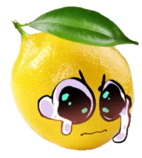 😭 limão, fruta, fofo, chorando, kawaii, desenho animado, triste telegram sticker