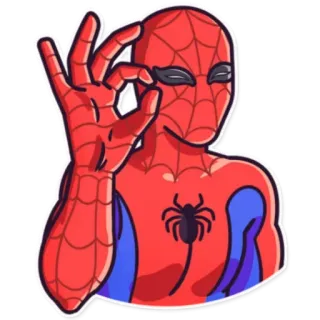 👌 Spider-Man Spider-Man, Marvel, super-héros, signe ok, personnage, bande dessinée, pop culture telegram sticker