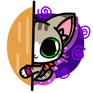😈 gato, lindo, animal, pegatina, dibujo animado, kawaii telegram sticker