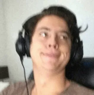 🤪 osoba, słuchawki, śmieszna mina, mem, portret telegram sticker