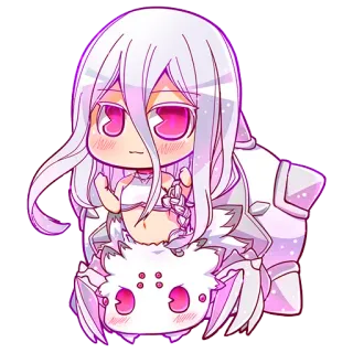 ☺️ chibi, anime, spider, cute, white hair, female telegram sticker
