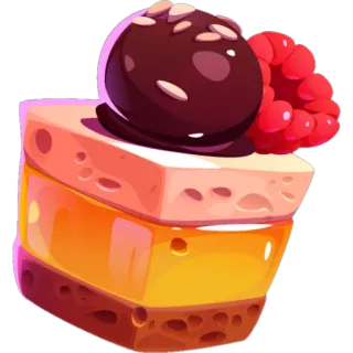 🧁 sobremesa, bolo, pastelaria, framboesa, bola de chocolate telegram sticker